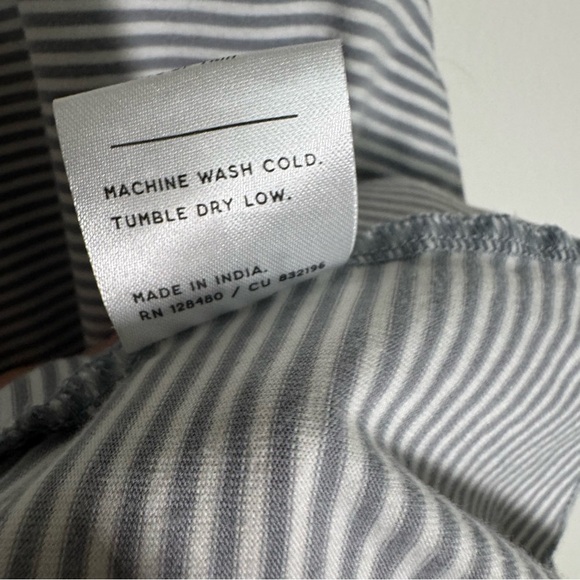 Pact Gray Striped Sleeveless Organic Cotton Dress Medium - Picture 13 of 13